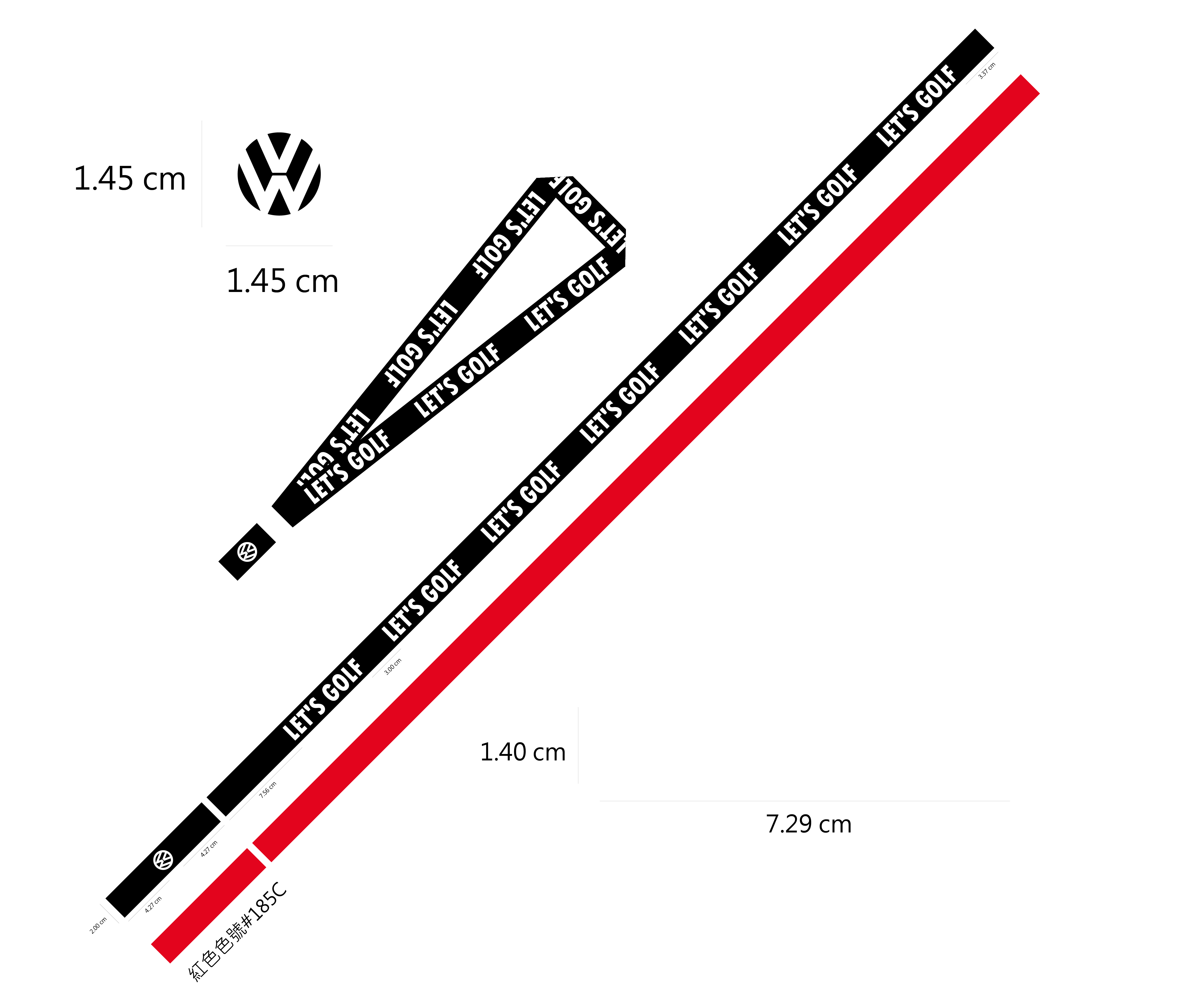 LET'SGOLF熱轉印刷識別證帶示意圖