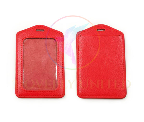 真皮證件套 後方開口 (直式; 單層) #DFGL-805-RD