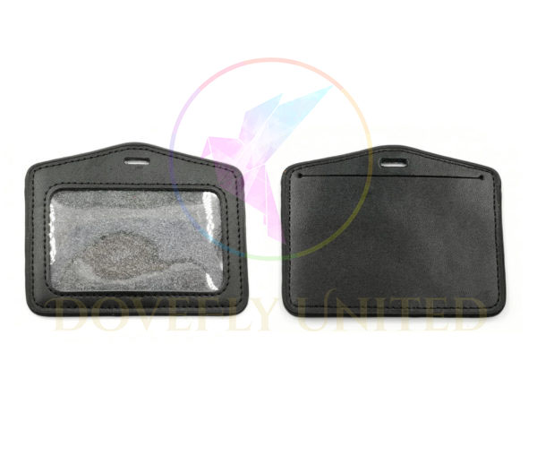 真皮證件套 後方開口 (橫式; 單層) #DFGL-905-BK