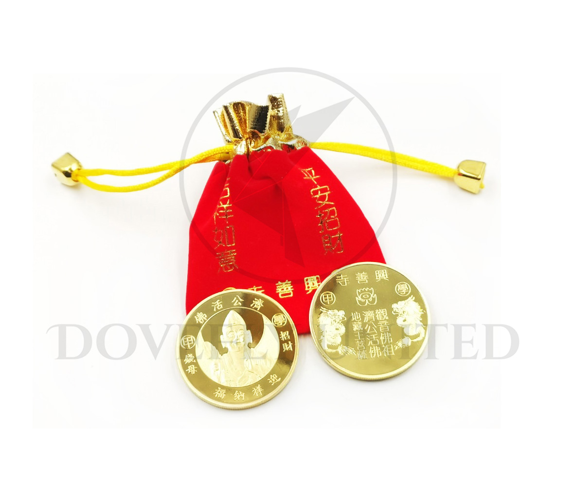 紀念錢母訂製 客製化絨布袋燙金 工廠大量生產